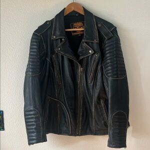 Milwaukee Leather Black Motorcycle Jacket Plus Size XXL